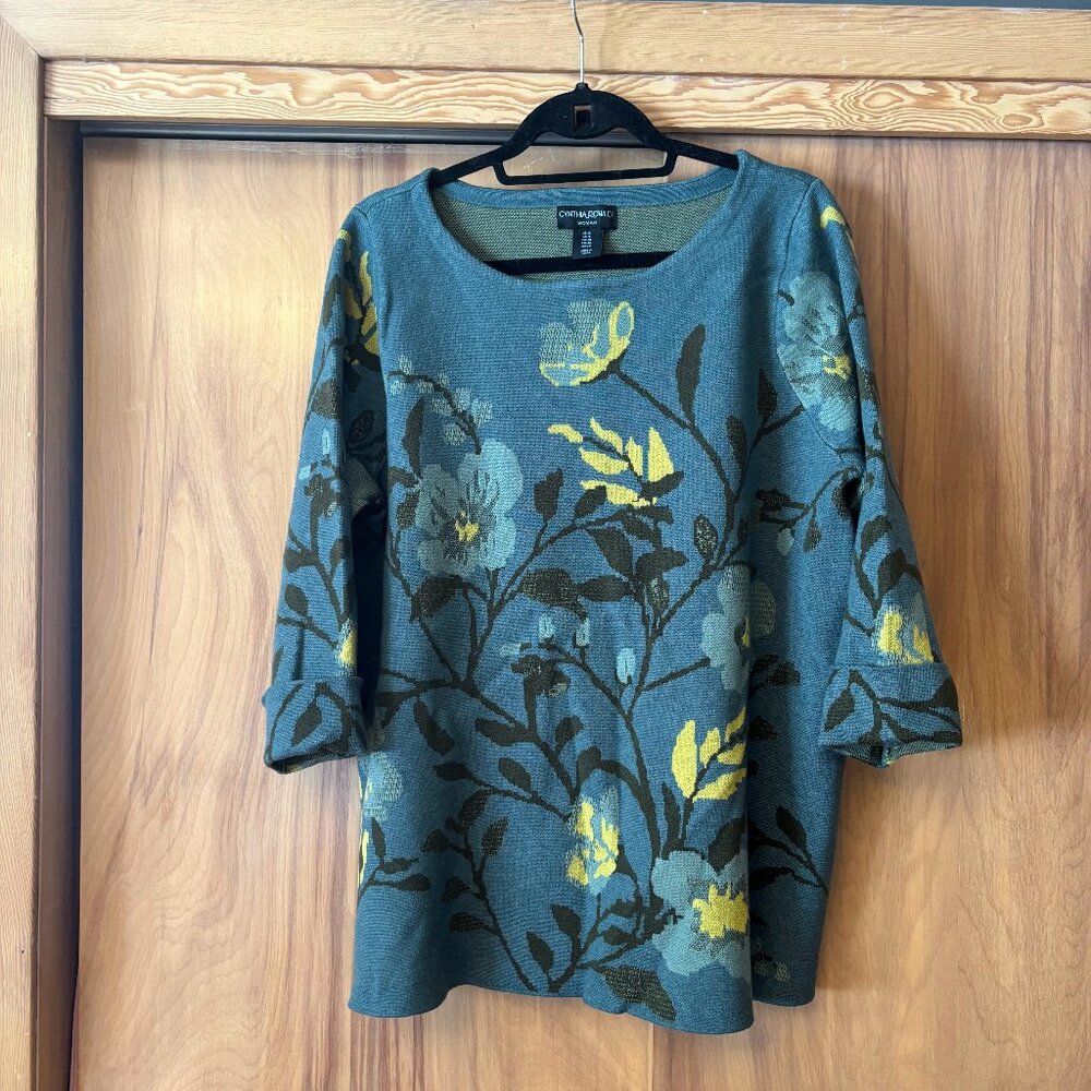 Lightweight sweater Tunic,  Spring Colours,  Floral Weave Top, Cynthia Rowley